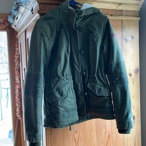 Hollister Olive Green Fitted Winter Jacket
